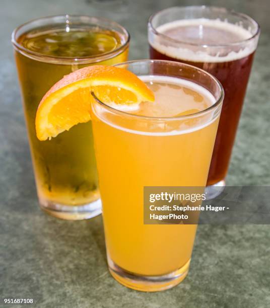 assorted beers on table - pale ale stock pictures, royalty-free photos & images