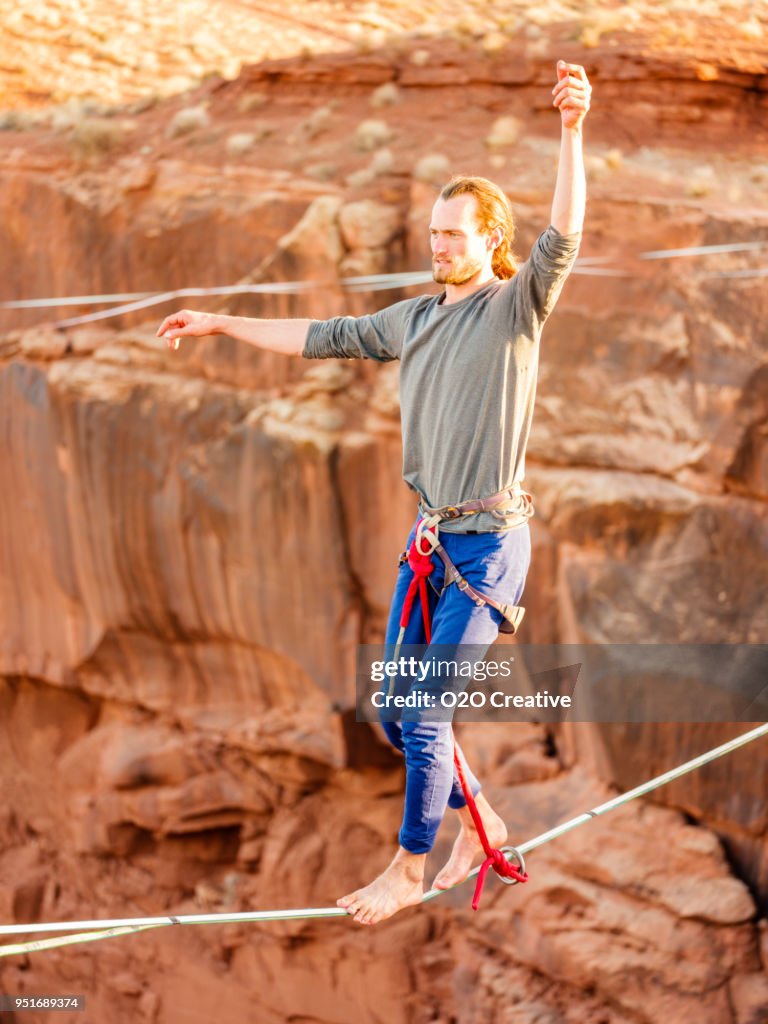Higlining Highlining In Moab Utah High-Res Stock Photo - Getty Images