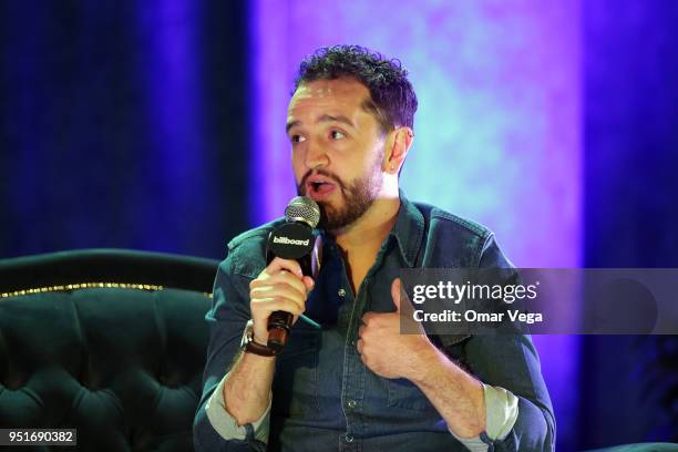 Producer and Songwriter Andres Torres speaks during the Producing for the Global Market conference as part of the Billboard Latin Music Week at The...