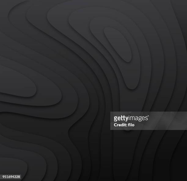 dark 3d topographic layers - contour drawing stock illustrations