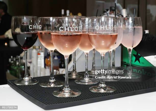 Chloe wine is served during the2018 Tribeca Film Festival awards night after party on April 26, 2018 in New York City.