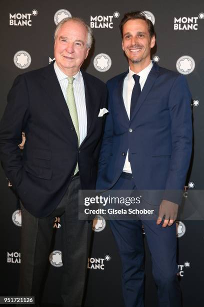 Friedrich von Thun and his son Max von Thun during the 27th Montblanc de la Culture Arts Patronage Award at Residenz on April 26, 2018 in Munich,...