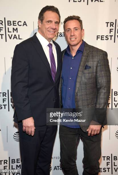 New York Governor Andrew Cuomo and Chris Cuomo attend the HBO Documentary Film "RX: Early Detection A Cancer Journey With Sandra Lee" during The...