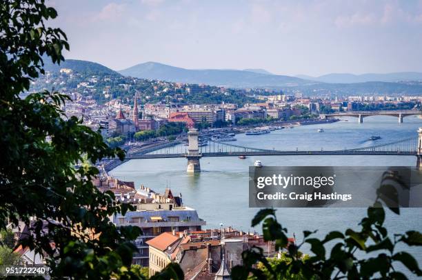 budapest city and bridge views hungary - beautiful blue danube stock pictures, royalty-free photos & images