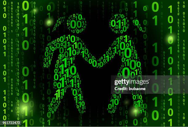 deal binary code vector pattern background - virtual introduction stock illustrations