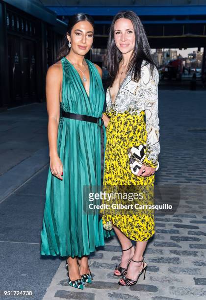Actress/Stylist Nausheen Shah and owner at Nox Boutique Elizabeth Brotz are seen leaving the BVLGARI world premiere screening of 'The Conductor' and...