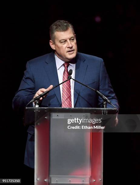 National Account Executive at Coca-Cola, Phillip Couch speaks onstage during the CinemaCon Big Screen Achievement Awards brought to you by the...