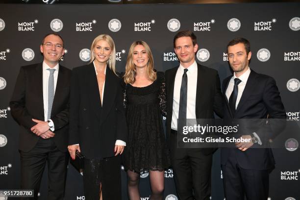 Oliver Goessler, Managing Director Montblanc Deutschland , Lena Gercke, Brand Ambassador Montblanc, Stephanie Radl, Director International PR &...