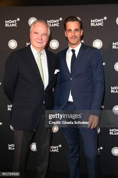 Friedrich von Thun and his son Max von Thun during the 27th Montblanc de la Culture Arts Patronage Award at Residenz on April 26, 2018 in Munich,...