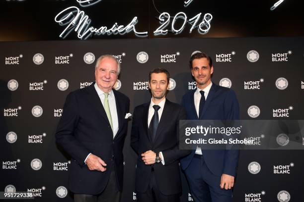 Friedrich von Thun, Vincent Montalescot, Executive Vice President Marketing Montblanc International and Max von Thun during the 27th Montblanc de la...