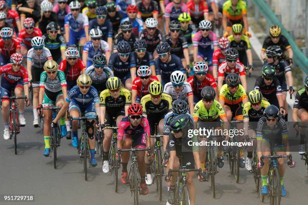 Peloton / during the 12th Tour of Chongming Island, Stage 2 a 121,3km stage from Chongming Fenghuang Park to Chongming Fenghuang Park on April 26,...