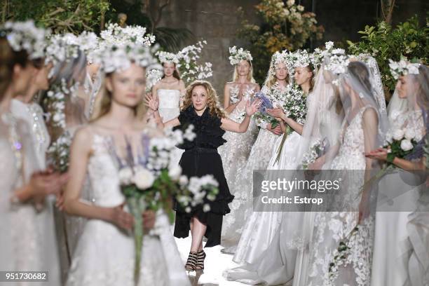 Reem Acra during the Reem Acra show as part of the Barcelona Bridal Week 2018 on April 25, 2018 in Barcelona, Spain.