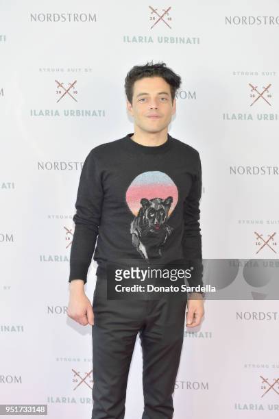 Rami Malek attends Strong Suit by Ilaria Urbinati Launch Party at Nordstrom Local in Los Angeles on April 26, 2018.