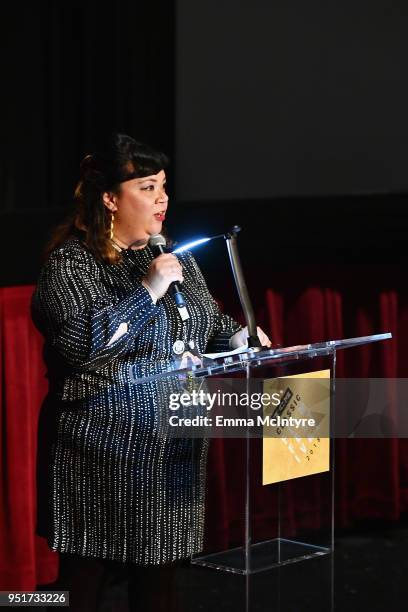 Host Millie De Chirico speaks onstage during the screening of Murder on the Orient Express during Day 1 of the 2018 TCM Classic Film Festival on...