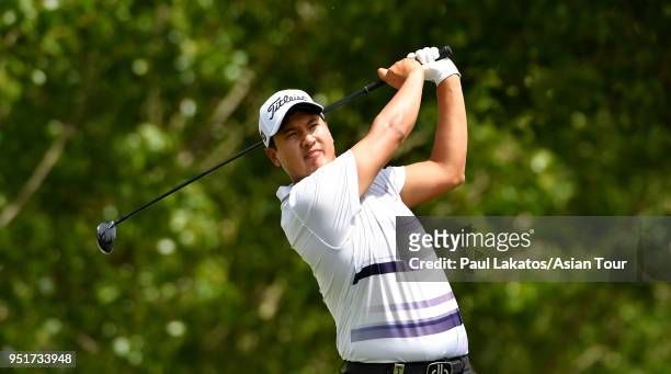 Kim Sihwan of the USA pictured during round one of the Volvo China Open at the Beijing Topwin Golf and Country Club on April 27, 2018 in Beijing,...
