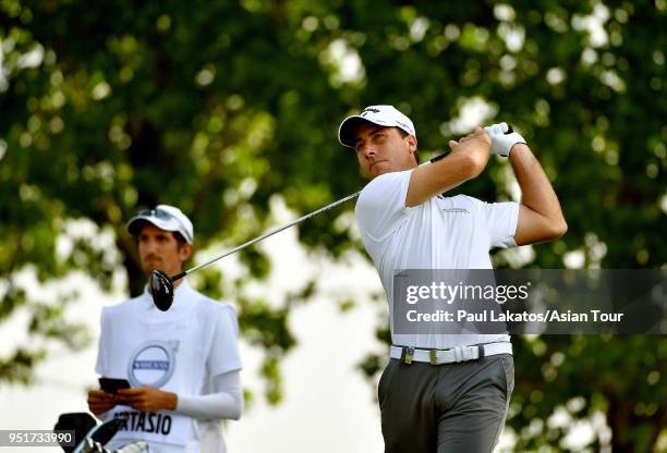 Nino Bertasio of Italy pictured during round one of the Volvo China Open at the Beijing Topwin Golf and Country Club on April 27, 2018 in Beijing,...