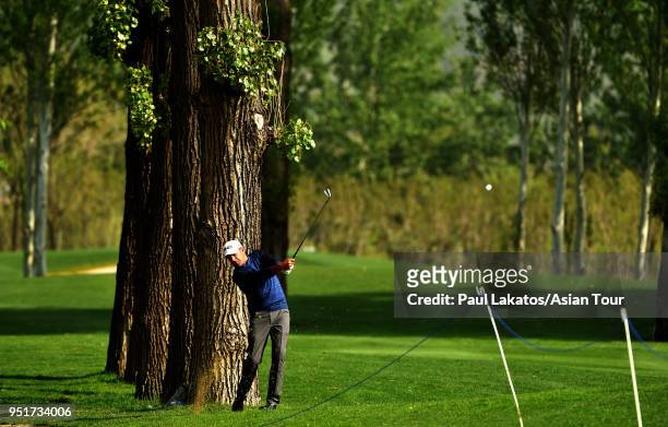 Arjun Atwal of India pictured during round one of the Volvo China Open at the Beijing Topwin Golf and Country Club on April 27, 2018 in Beijing,...