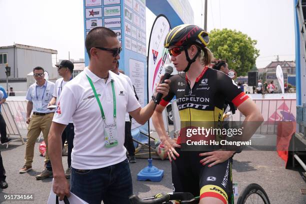 Start / Jolien D'hoore of Belgium and Team Mitchelton-Scott / during the 12th Tour of Chongming Island, Stage 2 a 121,3km stage from Chongming...