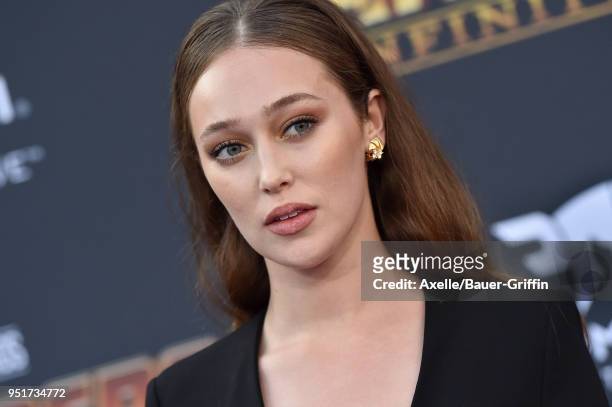 Actress Alycia Debnam Carey attends the premiere of Disney and Marvel's 'Avengers: Infinity War' on April 23, 2018 in Hollywood, California.