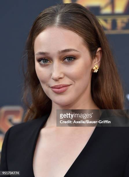 Actress Alycia Debnam Carey attends the premiere of Disney and Marvel's 'Avengers: Infinity War' on April 23, 2018 in Hollywood, California.