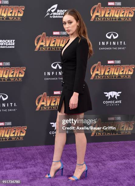 Actress Alycia Debnam Carey attends the premiere of Disney and Marvel's 'Avengers: Infinity War' on April 23, 2018 in Hollywood, California.