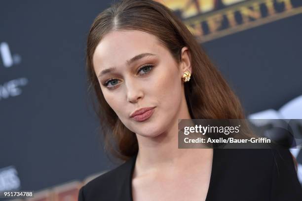 Actress Alycia Debnam Carey attends the premiere of Disney and Marvel's 'Avengers: Infinity War' on April 23, 2018 in Hollywood, California.