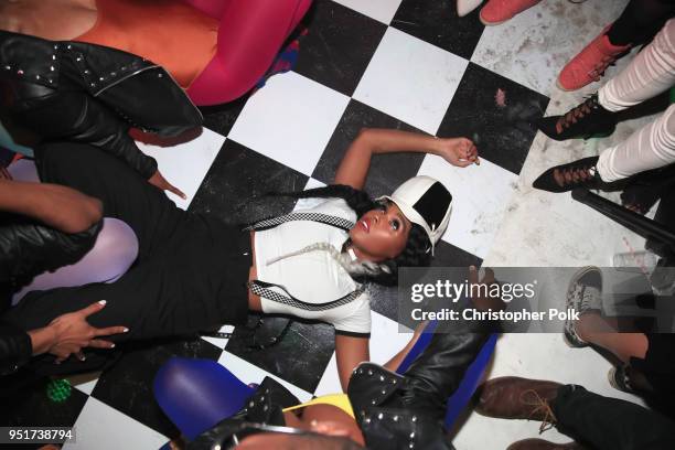 Janelle Monáe celebrates the launch of her new album and emotion picture, Dirty Computer, with her Spotify Fans at the Mack Sennett Studios in Los...