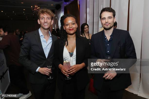 Tim McGrath, Ines Eshun and Alex Kaluzhsky attend the 2018 Tribeca Film Festival awards night after party on April 26, 2018 in New York City.