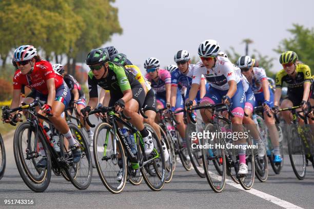 Silvia Persico of Italy and Team Valcar PBM White Best Young Rider Jersey / during the 12th Tour of Chongming Island, Stage 2 a 121,3km stage from...