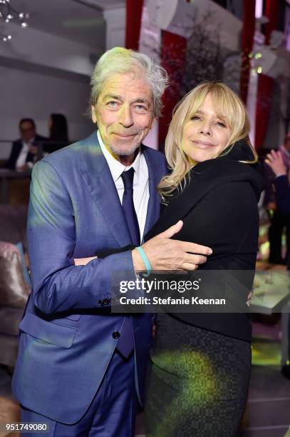 Todd Morgan and Rosanna Arquette attend the 2018 TCM Classic Film Festival Opening Night After Party on April 26, 2018 in Hollywood, California....