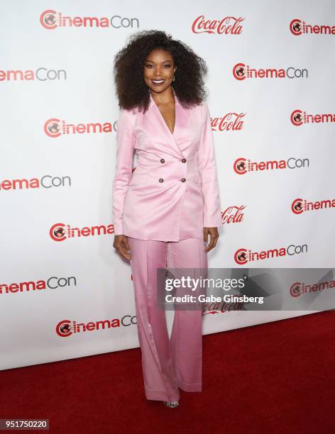 Recipient of the "Breakthrough Producer of the Year" award actress/producer Gabrielle Union attends the CinemaCon Big Screen Achievement Awards at...