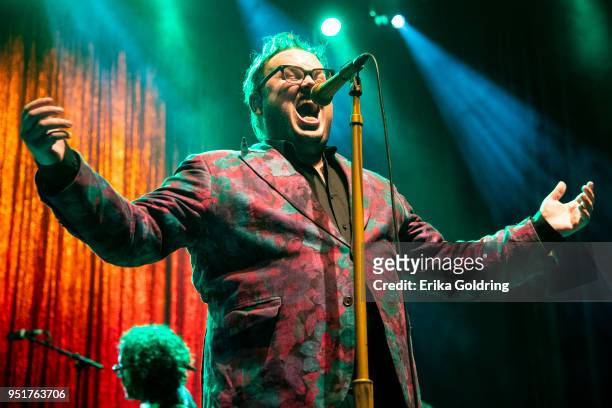 Paul Janeway of St. Paul and The Broken Bones performs at The Joy Theater on April 26, 2018 in New Orleans, Louisiana.