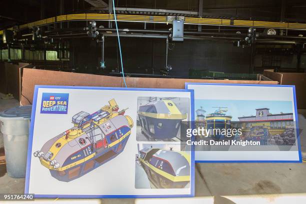 General view of the hard hat tour of the new LEGO CITY: Deep Sea Adventure construction site on April 26, 2018 in Carlsbad, California.