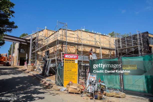 General view of the hard hat tour of the new LEGO CITY: Deep Sea Adventure construction site on April 26, 2018 in Carlsbad, California.