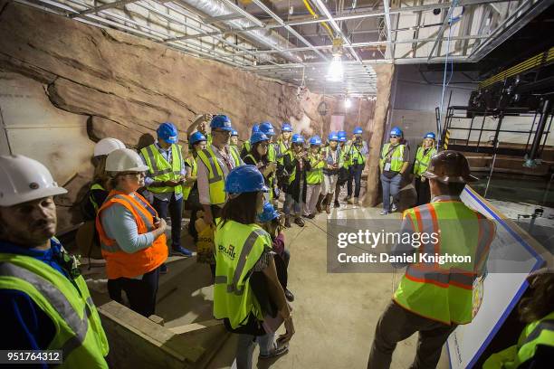 General view of the hard hat tour of the new LEGO CITY: Deep Sea Adventure construction site on April 26, 2018 in Carlsbad, California.