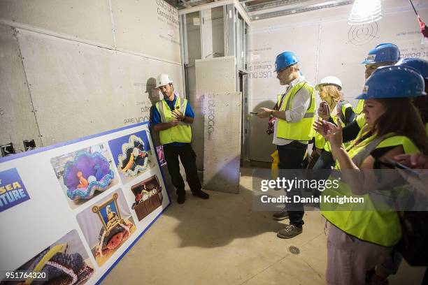 General view of the hard hat tour of the new LEGO CITY: Deep Sea Adventure construction site on April 26, 2018 in Carlsbad, California.