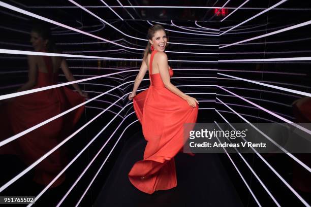 Victoria Swarovski poses for a portrait during the behind the scenes visit ahead of the 5th 'Let's Dance' show of the 11th season on April 20, 2018...