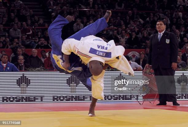 France's Teddy Riner competes against Guatemala's Darrel Castillo during their qualifying round in the over 100kg category during the during the...