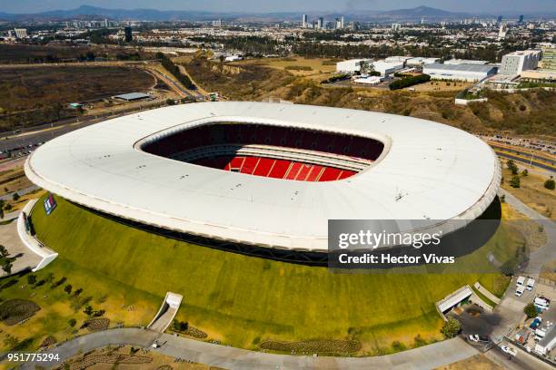 Aerial view of Akron Stadium prior the second leg match of the final between Chivas and Toronto FC as part of CONCACAF Champions League 2018 at Akron...