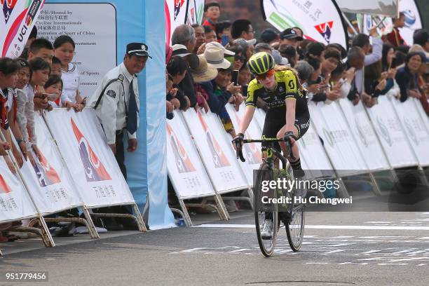 Arrival / Gracie Elvin of Australia and Team Mitchelton-Scott / during the 12th Tour of Chongming Island, Stage 2 a 121,3km stage from Chongming...