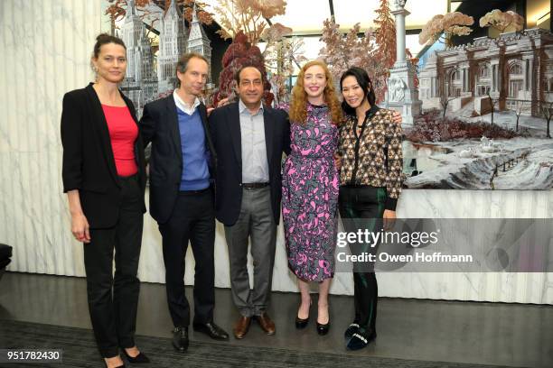Andrea Denise, Charles Miers, Alberto Mugrabi, Rachel Feinstein and Wendi Murdoch attends Aby Rosen and Gagosian Celebrate Unveiling of Rachel...