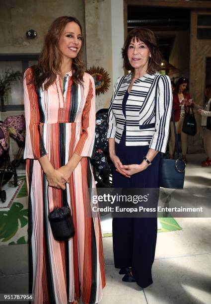 Estefania Luyk and her mother Paquita Torres attend the Petite Fashion Week Spring/Summer fashion show 2018 on April 26, 2018 in Madrid, Spain.