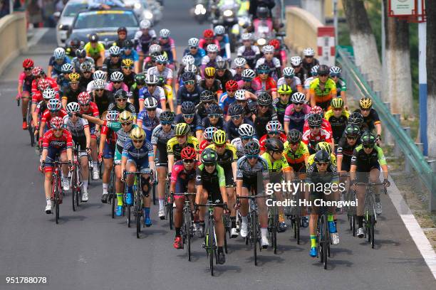 Peloton / during the 12th Tour of Chongming Island, Stage 2 a 121,3km stage from Chongming Fenghuang Park to Chongming Fenghuang Park on April 27,...