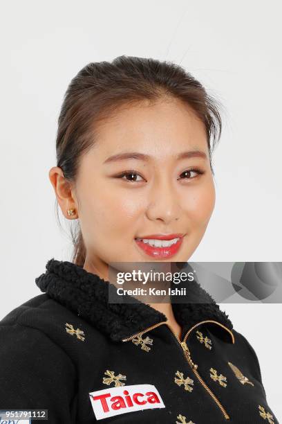 Miyuki Takeuchi poses for photographs during the Japanese LPGA portrait session on February 27, 2018 in Nanjo, Okinawa, Japan.