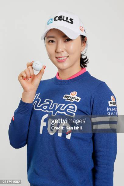 Yoon Chae-Young poses for photographs during the Japanese LPGA portrait session on February 27, 2018 in Nanjo, Okinawa, Japan.