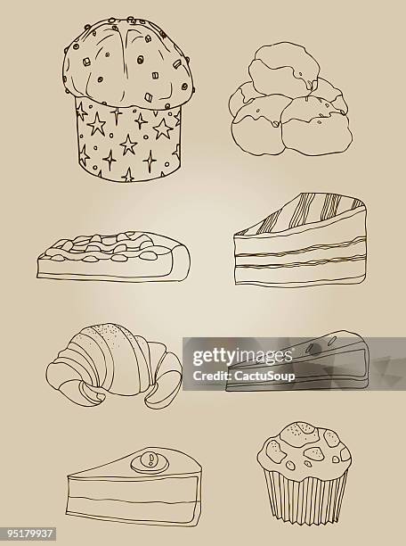 sweets - chocolate cake stock illustrations