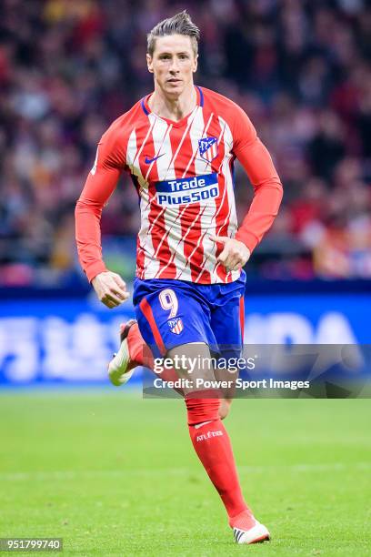 Fernando Torres of Atletico de Madrid reacts during the La Liga 2017-18 match between Atletico de Madrid and Deportivo La Coruna at Wanda...