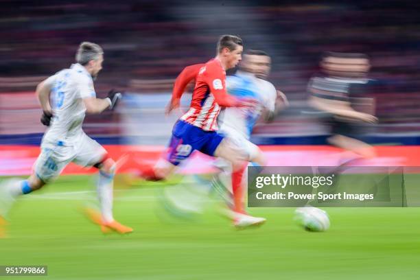 Fernando Torres of Atletico de Madrid in action during the La Liga 2017-18 match between Atletico de Madrid and Deportivo La Coruna at Wanda...