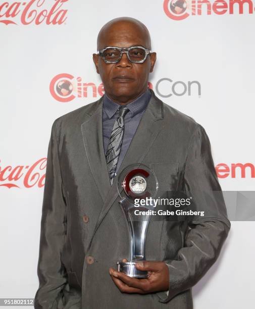 Recipient of the "Cinema Icon Award" actor Samuel L. Jackson attends the CinemaCon Big Screen Achievement Awards at Omnia Nightclub at Caesars Palace...