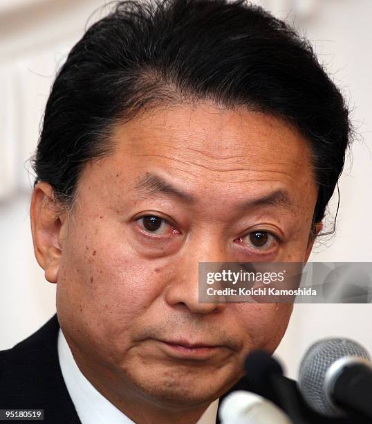Japanese Prime Minister Yukio Hatoyama attends a press conference at Hotel Le Port Kojimachi on December 24, 2009 in Tokyo, Japan. Hatoyama's former...